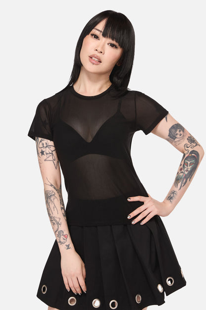 Dangerfield - Electric Punk Mesh Top - black