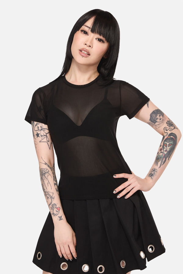 Dangerfield - Electric Punk Mesh Top - black