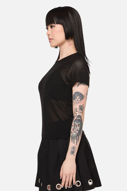 Dangerfield - Electric Punk Mesh Top - black