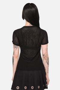 Dangerfield - Electric Punk Mesh Top - black