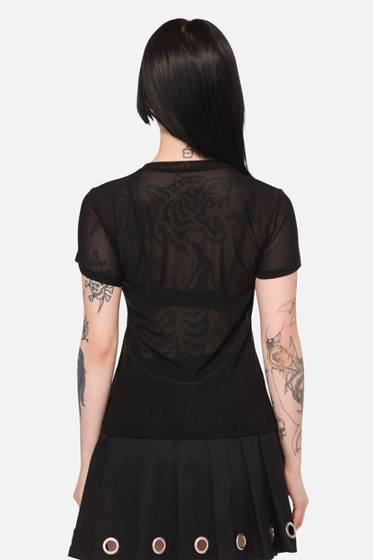 Dangerfield - Electric Punk Mesh Top - black