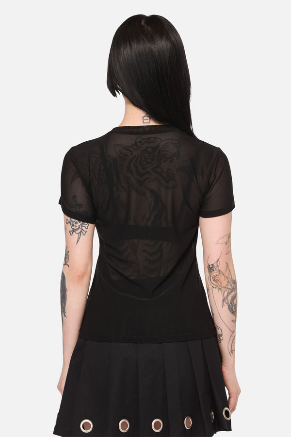 Dangerfield - Electric Punk Mesh Top - black