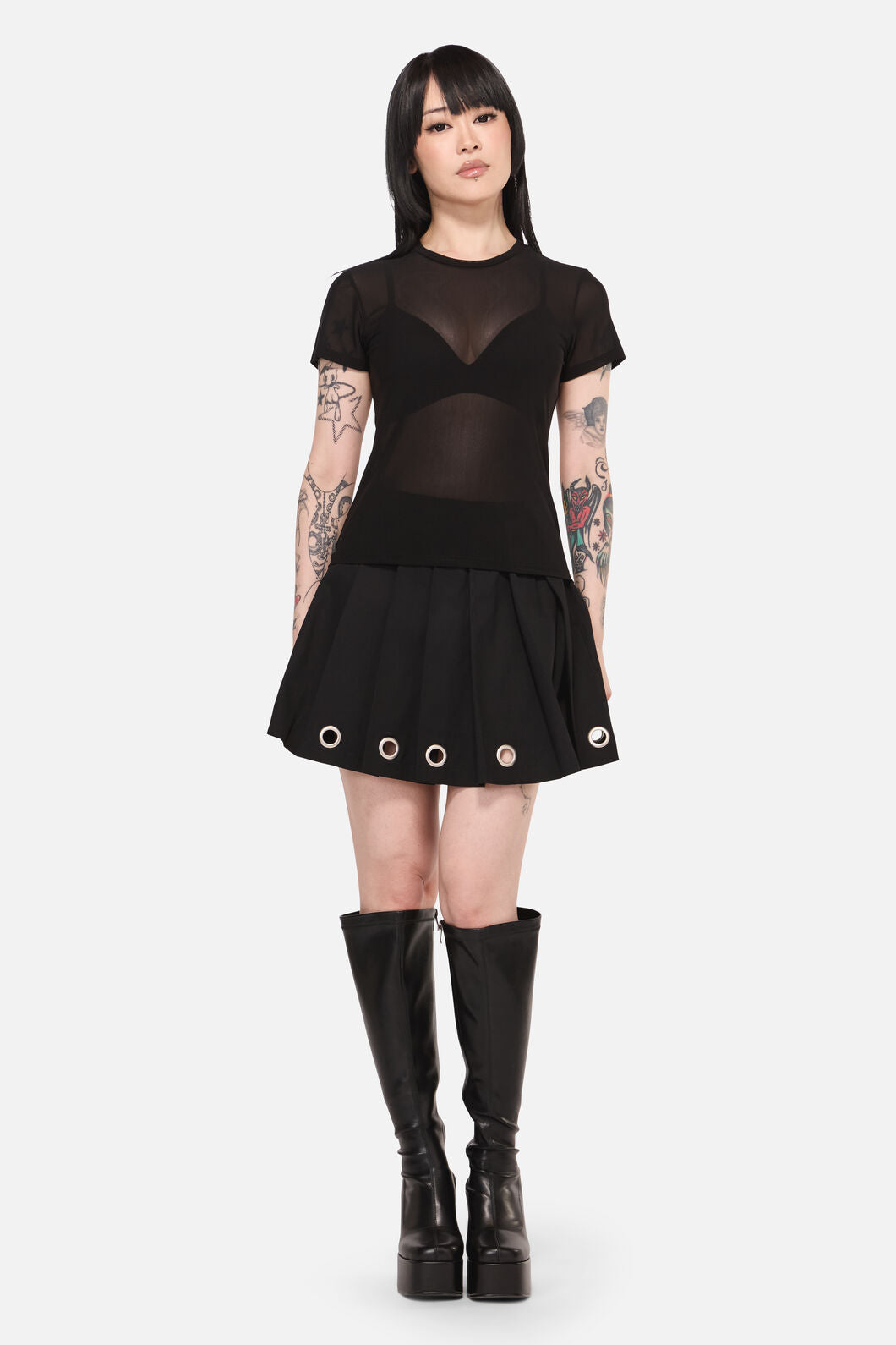 Dangerfield - Electric Punk Mesh Top - black