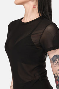 Dangerfield - Electric Punk Mesh Top - black