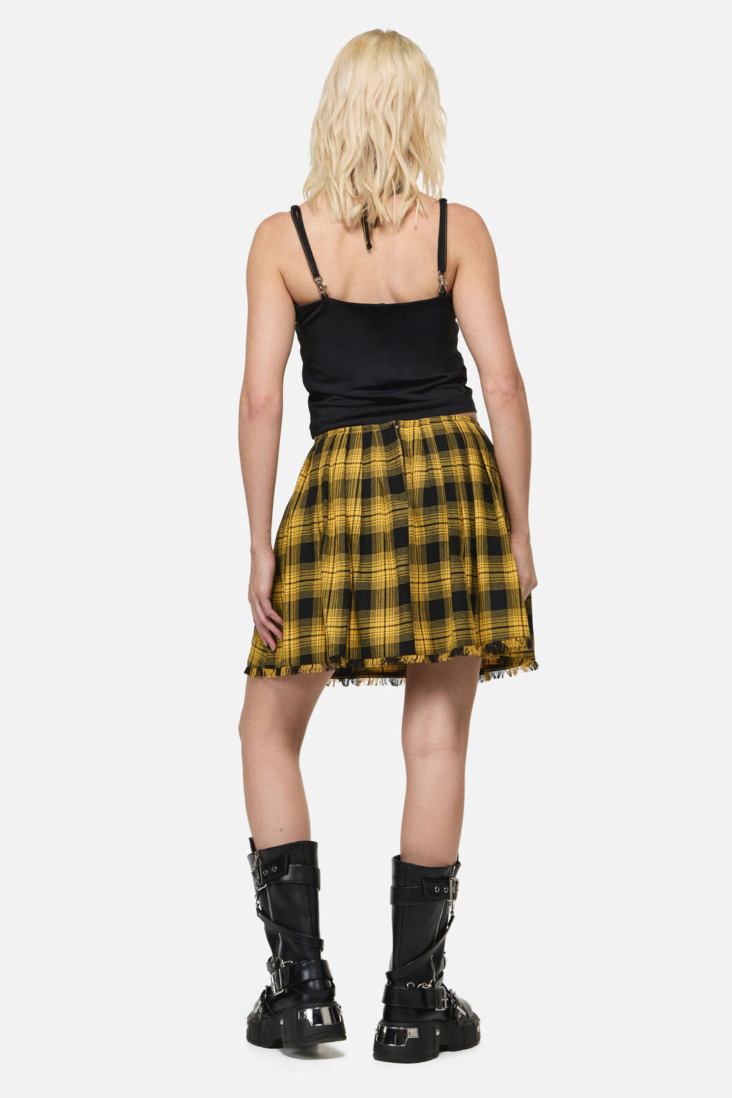 Dangerfield - Tai Tartan Punk Mini Skirt - yellow