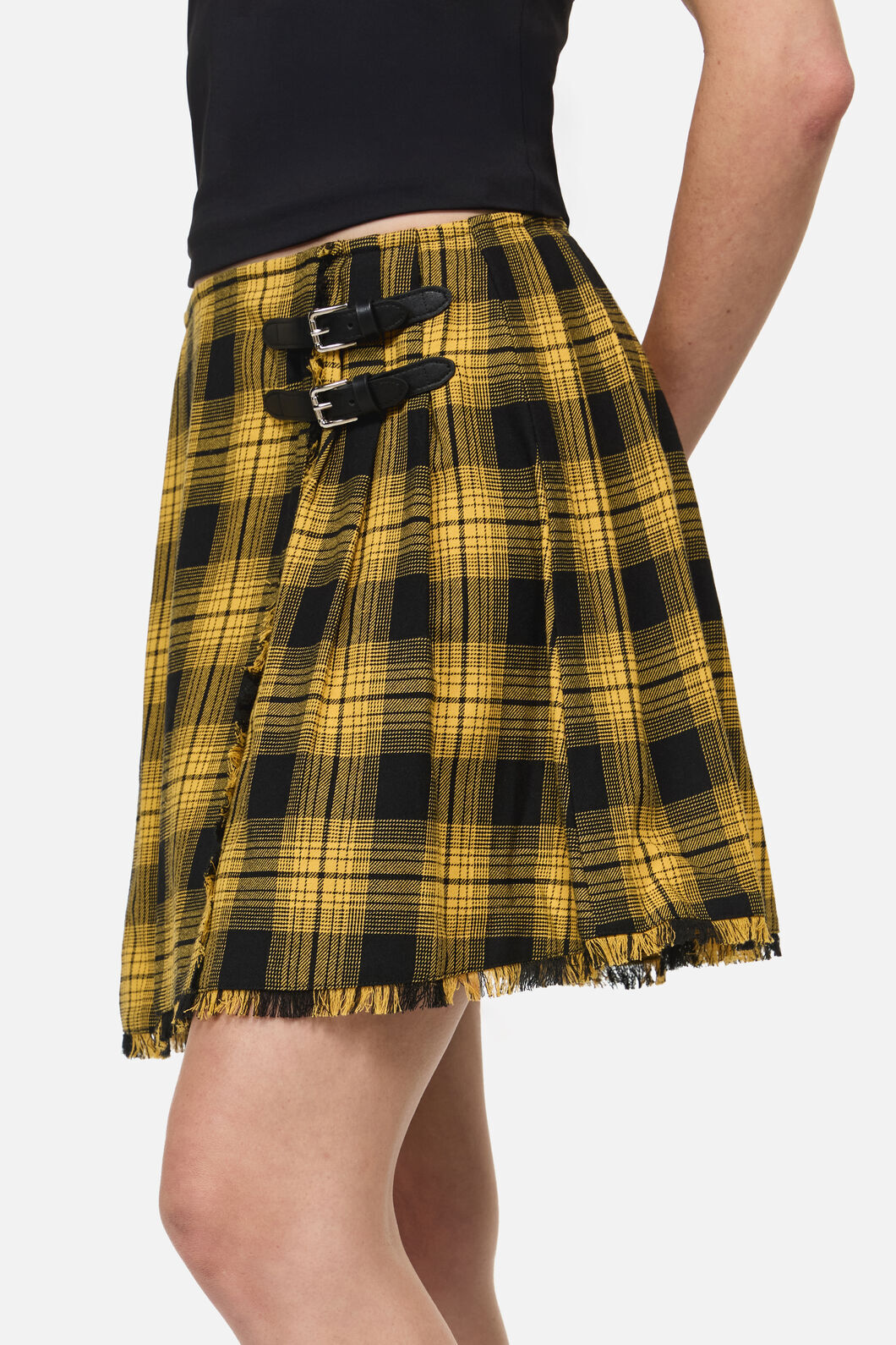 Dangerfield - Tai Tartan Punk Mini Skirt - yellow