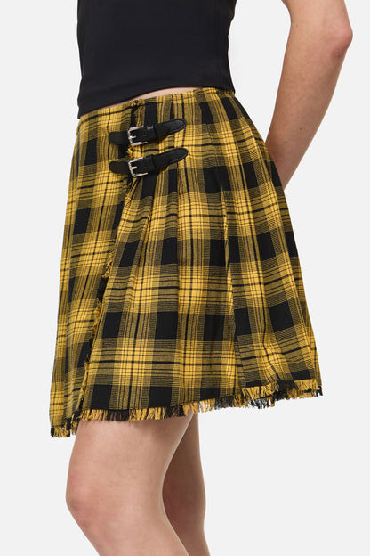 Dangerfield - Tai Tartan Punk Mini Skirt - yellow