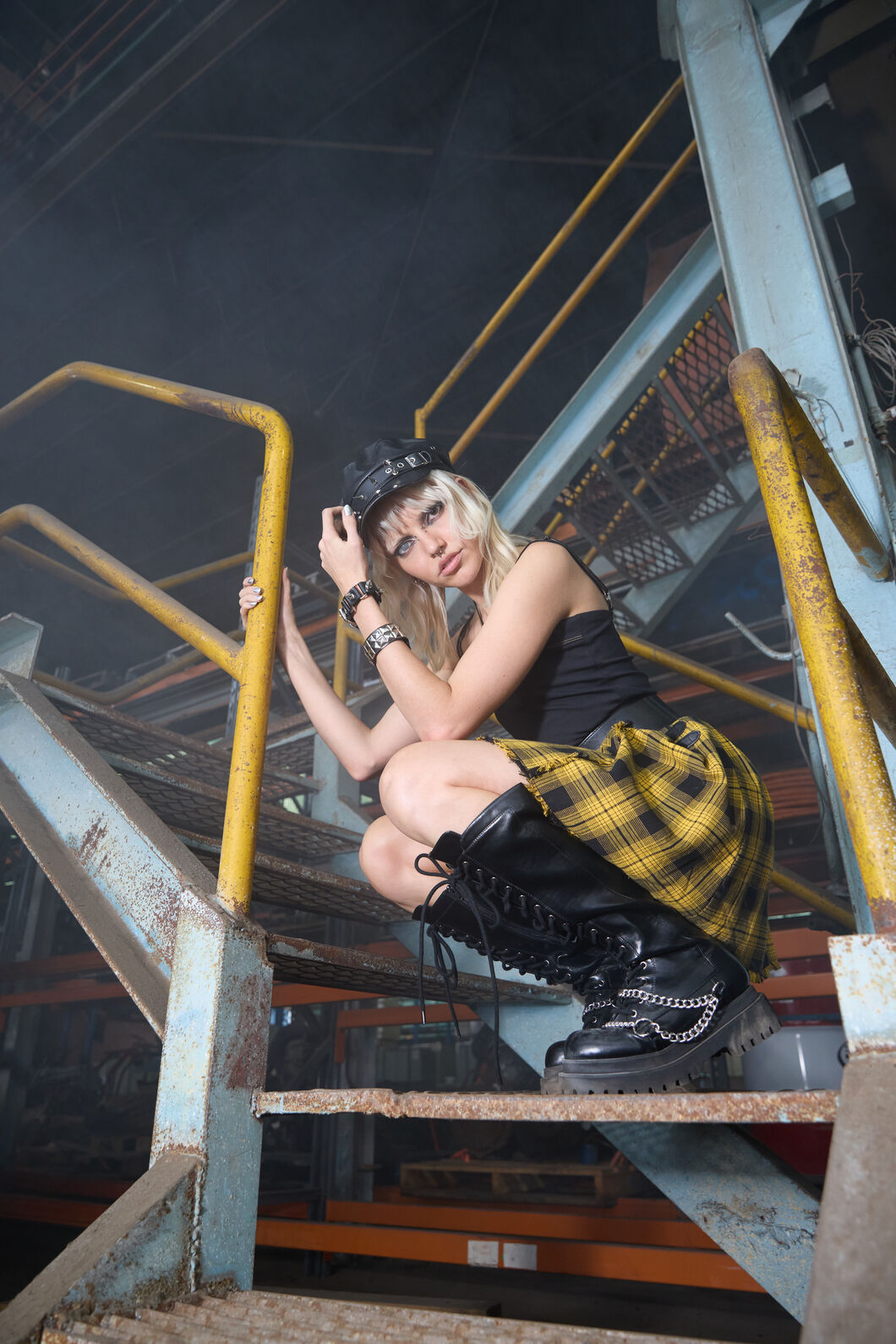 Dangerfield - Tai Tartan Punk Mini Skirt - yellow