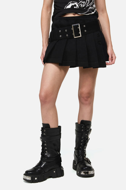Dangerfield - Flamin Punk Belt Skort - black