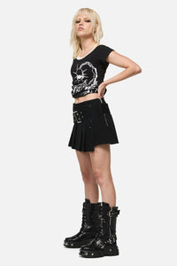 Dangerfield - Flamin Punk Belt Skort - black
