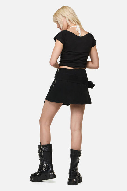 Dangerfield - Flamin Punk Belt Skort - black