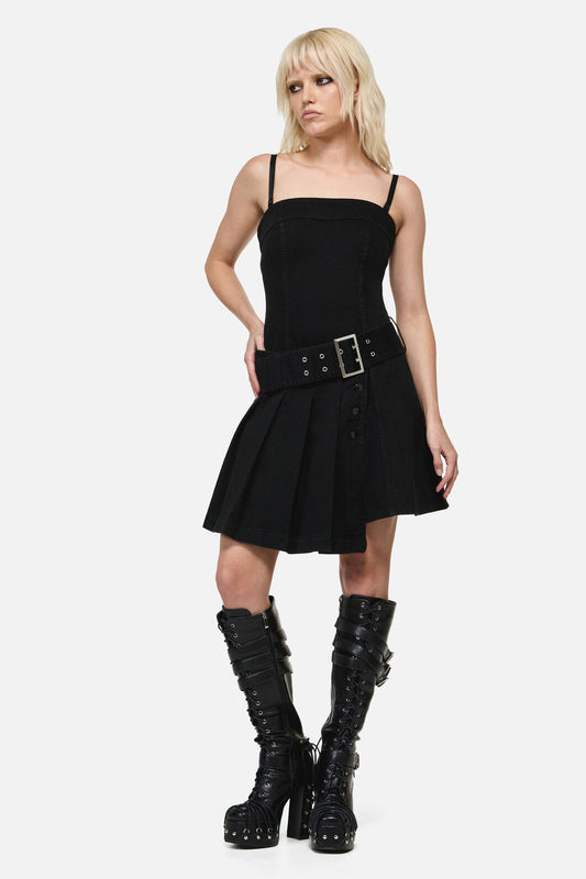 Dangerfield - Flamin Punk Belt Dress - black