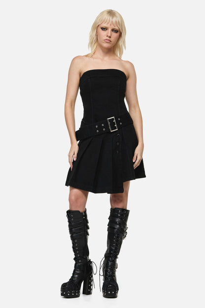 Dangerfield - Flamin Punk Belt Dress - black