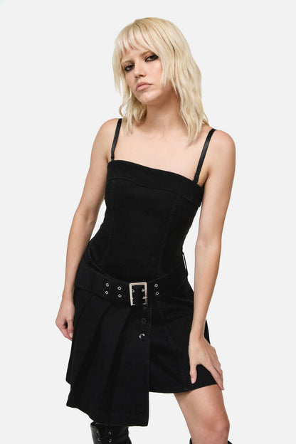 Dangerfield - Flamin Punk Belt Dress - black