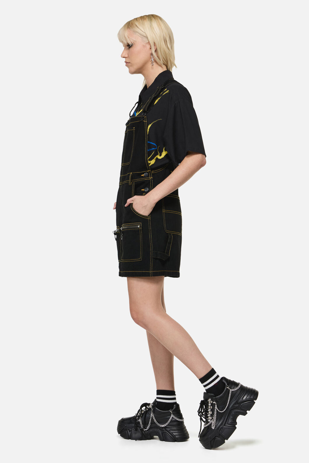 Dangerfield - Electric Punk Trim Overall - black