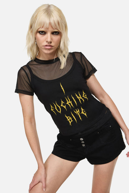 Dangerfield - Biter Punk Layer Top - black