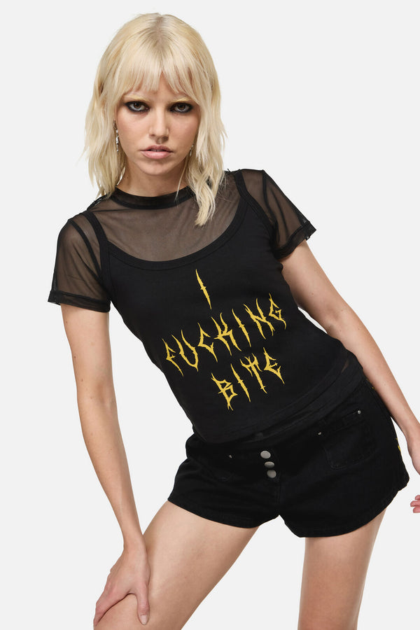 Dangerfield - Biter Punk Layer Top - black