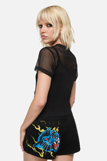 Dangerfield - Biter Punk Layer Top - black