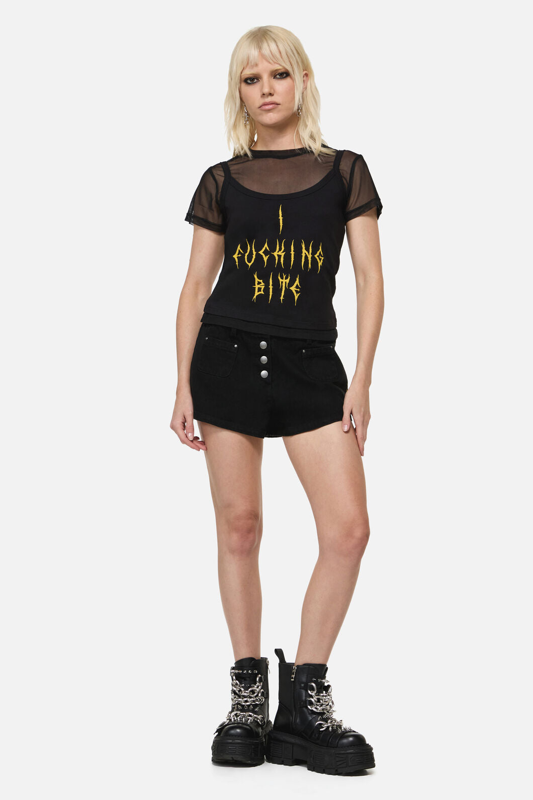 Dangerfield - Biter Punk Layer Top - black