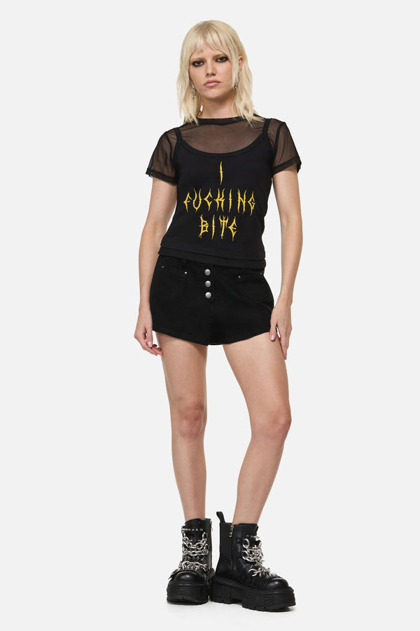 Dangerfield - Biter Punk Layer Top - black