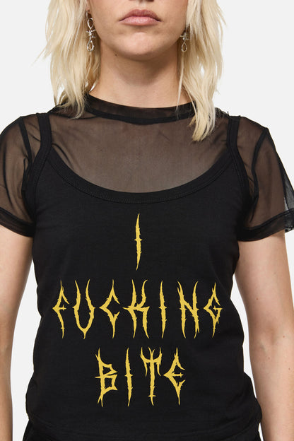 Dangerfield - Biter Punk Layer Top - black