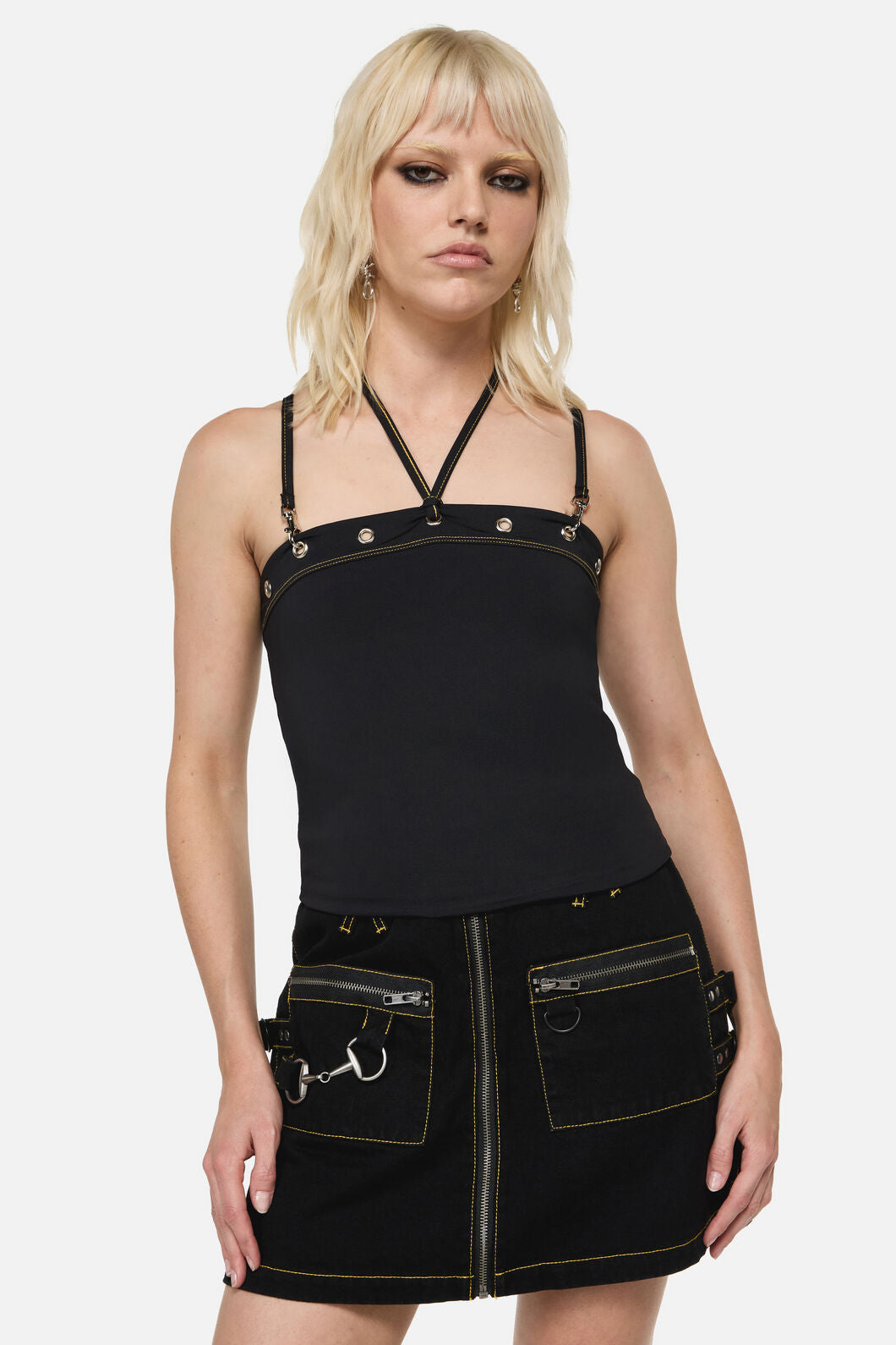 Dangerfield - Biter Punk Eyelet Tank Top - black