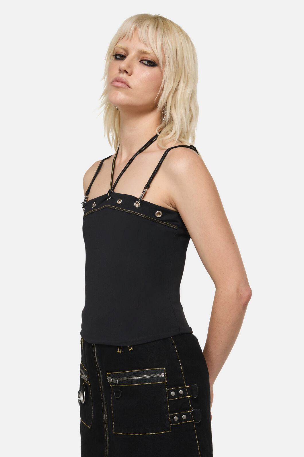 Dangerfield - Biter Punk Eyelet Tank Top - black
