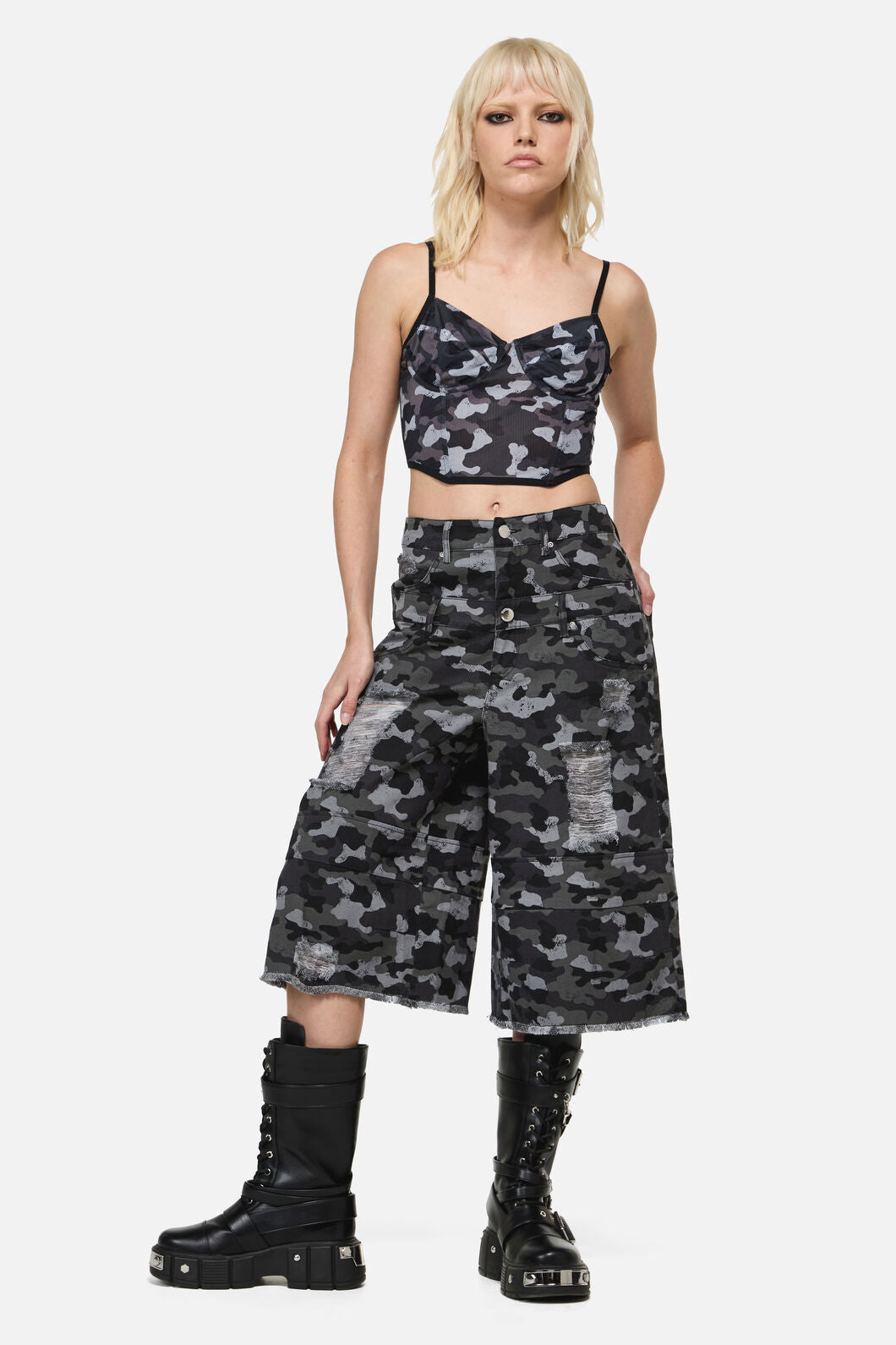 Dangerfield - Disruptive CampDistressedJorts - grey-black