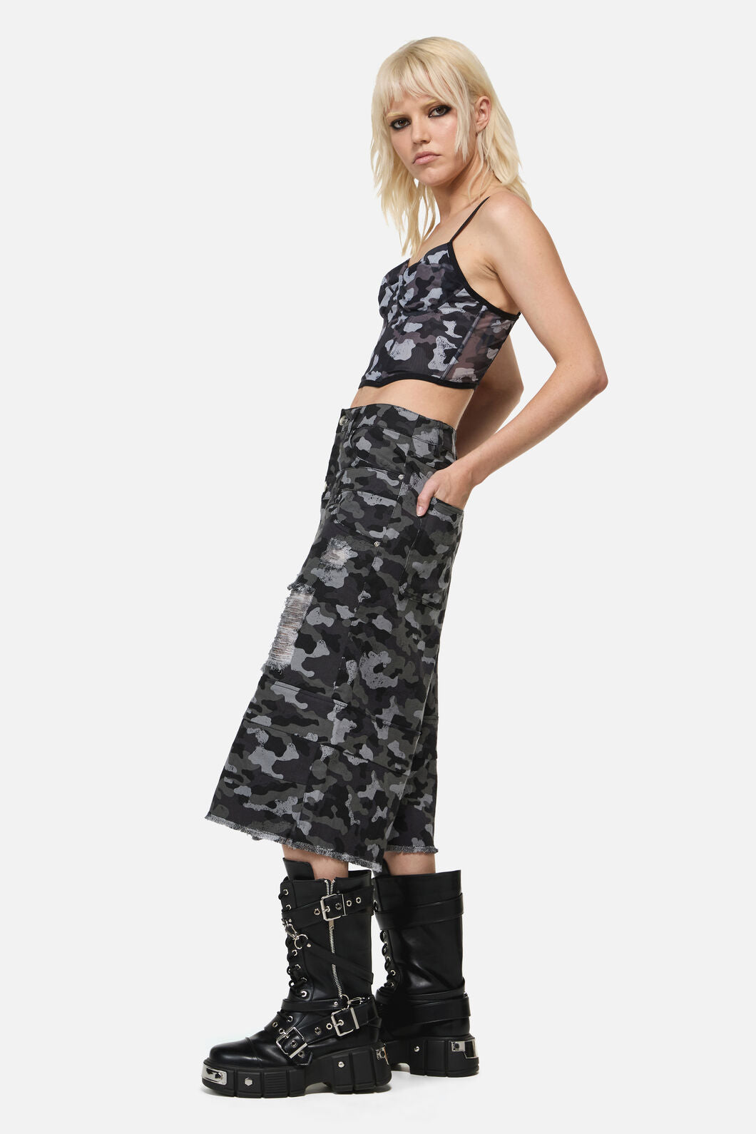 Dangerfield - Disruptive CampDistressedJorts - grey-black