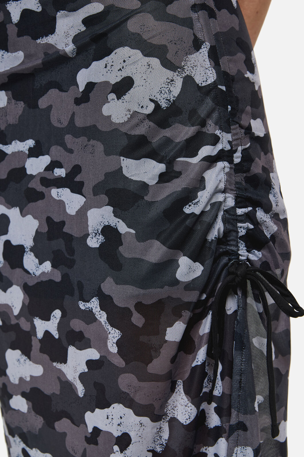 Dangerfield - DisruptiveCamoMeshRuchMidDress - grey-black