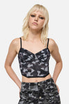 Dangerfield - Disruptive Camo Mesh Corset - grey-black