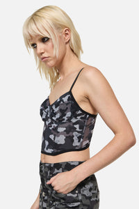 Dangerfield - Disruptive Camo Mesh Corset - grey-black