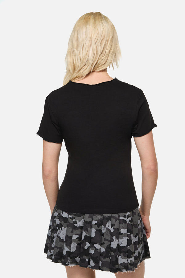 Dangerfield - DisruptiveDistressedCutOutTee - grey-black