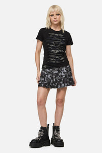 Dangerfield - DisruptiveDistressedCutOutTee - grey-black