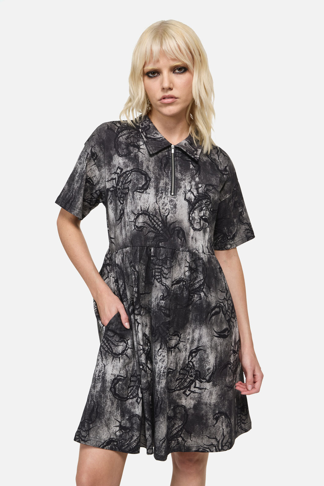 Dangerfield - Scorpius Print Dress - grey