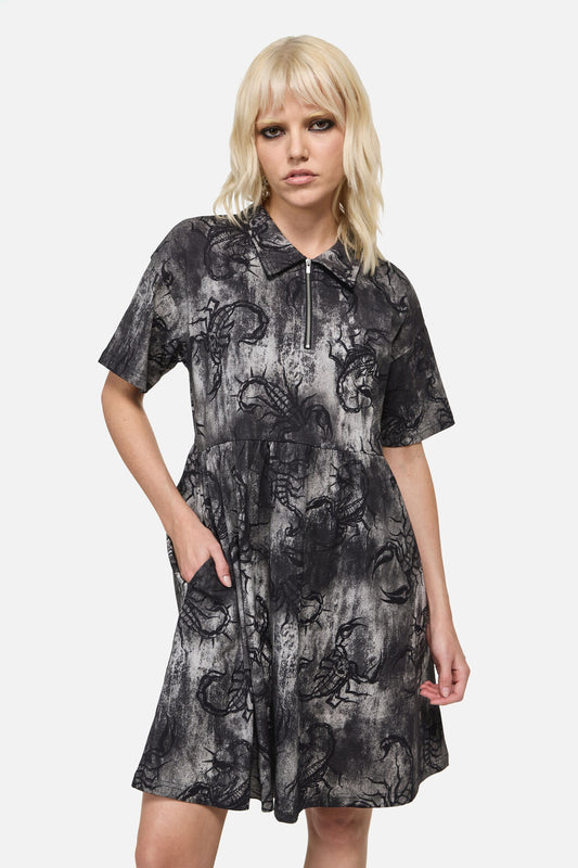 Dangerfield - Scorpius Print Dress - grey