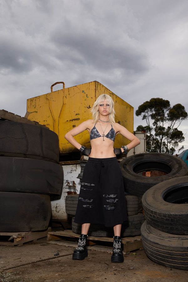 Dangerfield - Scorpius Print Bikini Top - grey