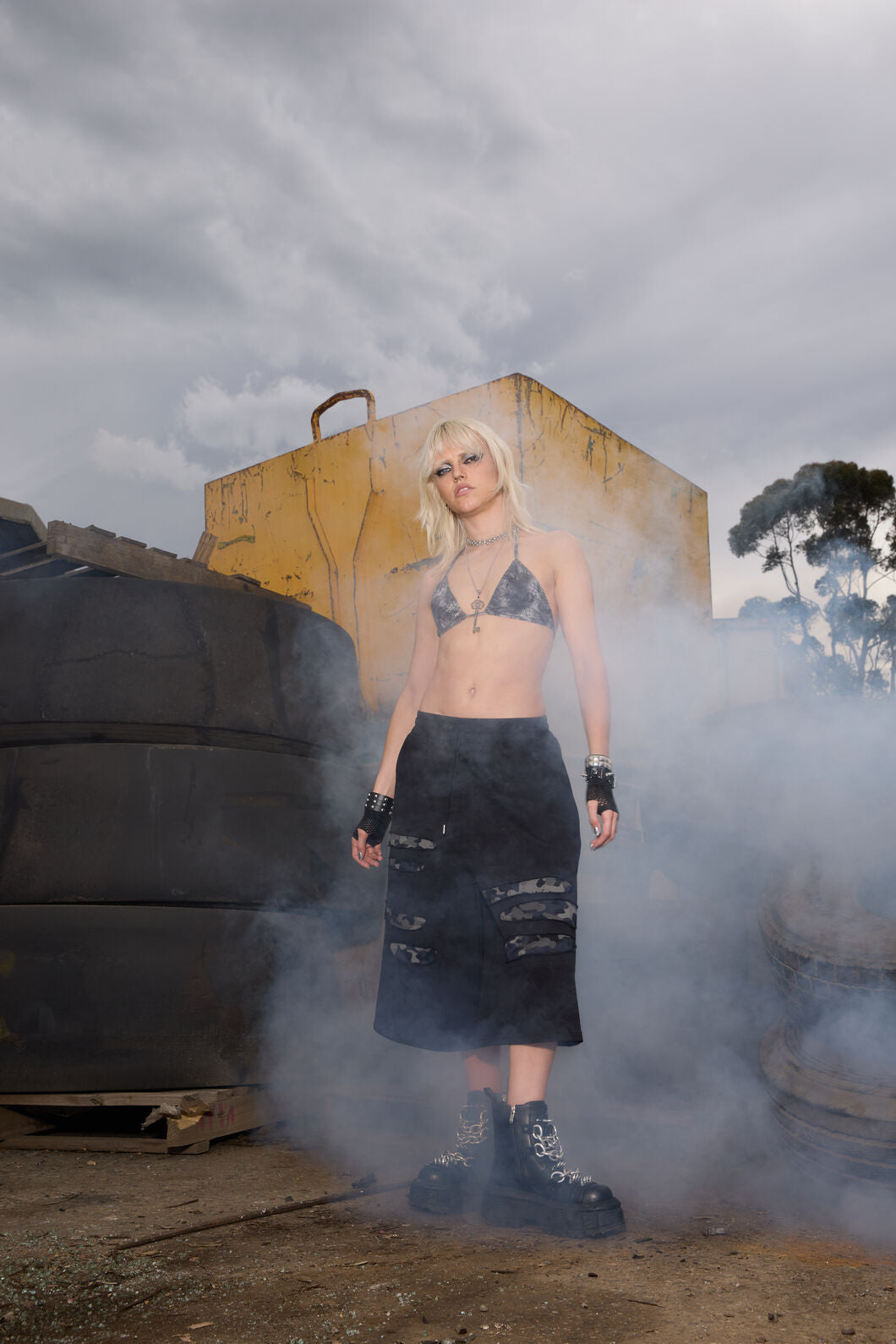 Dangerfield - Scorpius Print Bikini Top - grey