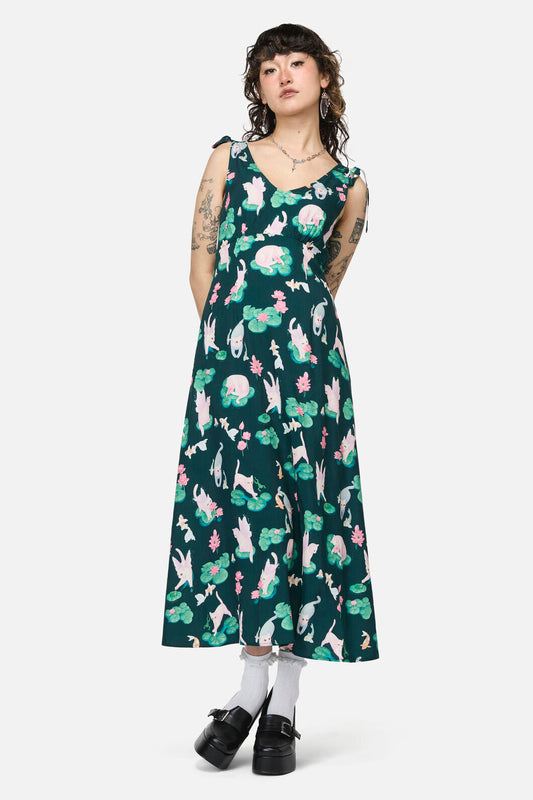 Dangerfield - Lilycat Cottagecore Midi Dress - green