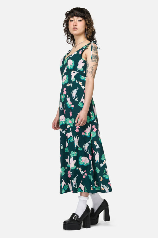 Dangerfield - Lilycat Cottagecore Midi Dress - green