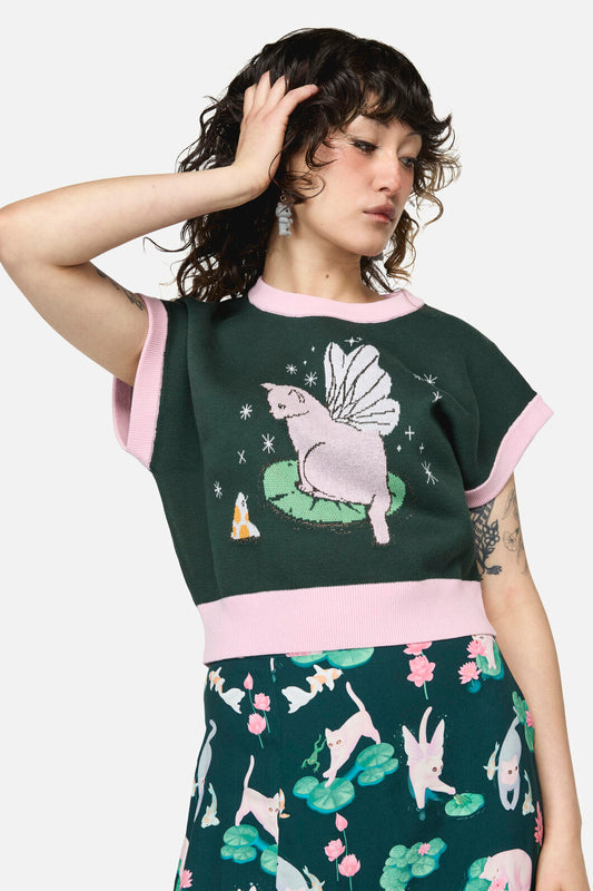 Dangerfield - Pond Cottagecore Knit - green