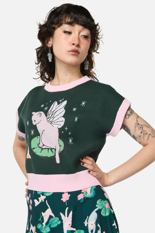 Dangerfield - Pond Cottagecore Knit - green