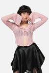 Dangerfield - Ladybug Ruffle Cardigan - pink