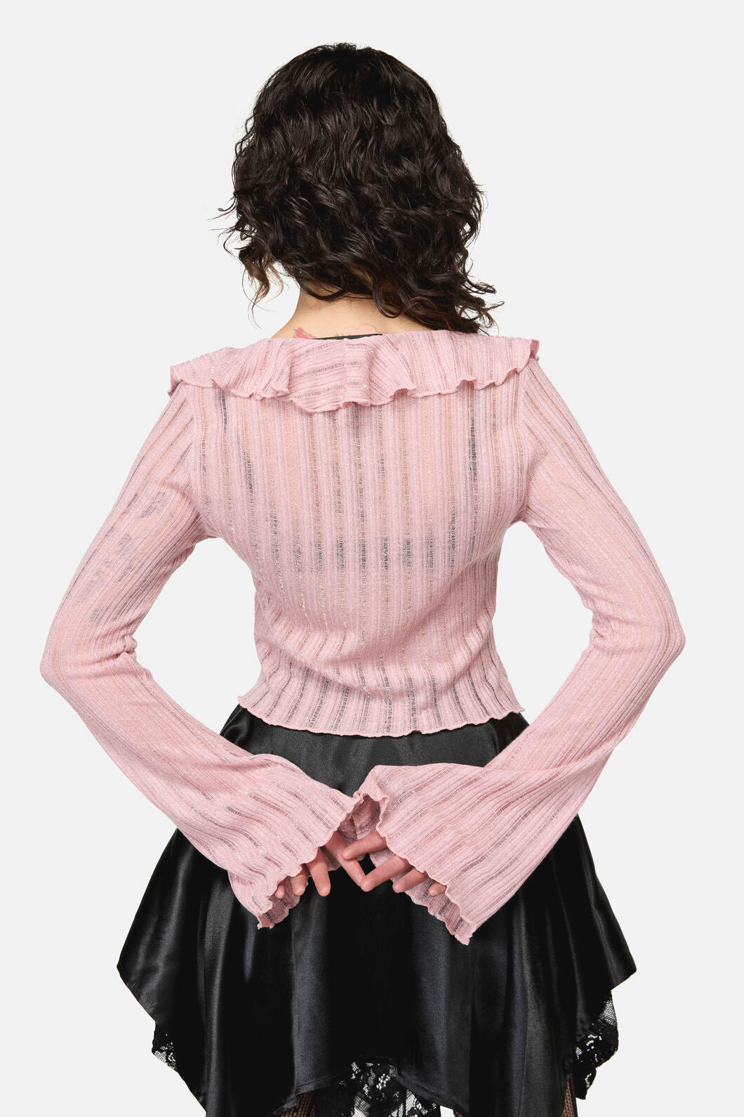 Dangerfield - Ladybug Ruffle Cardigan - pink