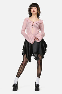 Dangerfield - Ladybug Ruffle Cardigan - pink