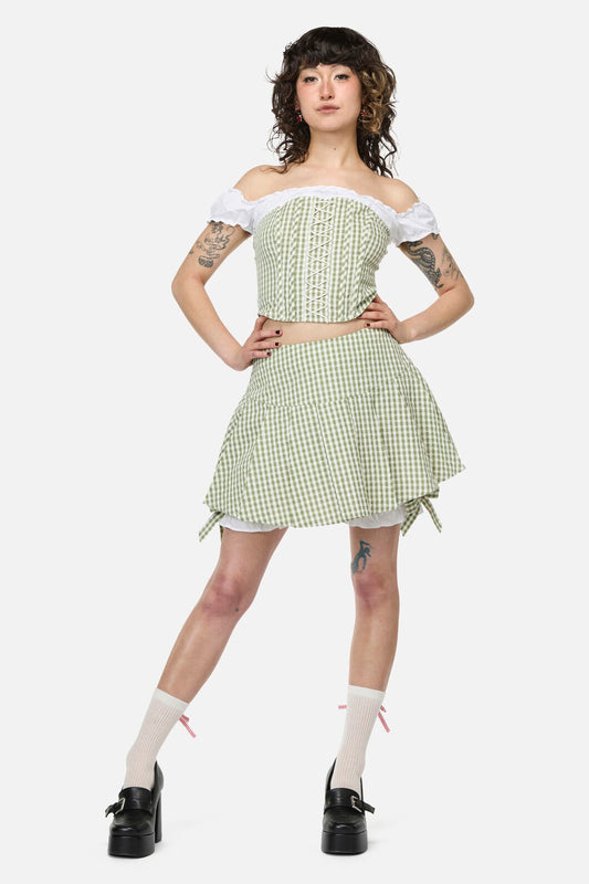 Dangerfield - Ladybug Cottagecore Skort - green-cream