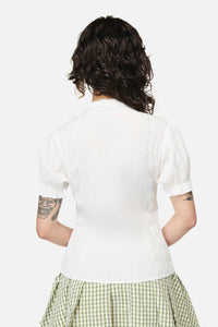 Dangerfield - Naiad Pond Tie Blouse - cream