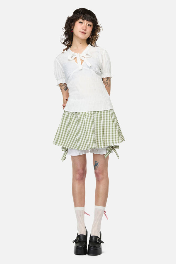 Dangerfield - Naiad Pond Tie Blouse - cream