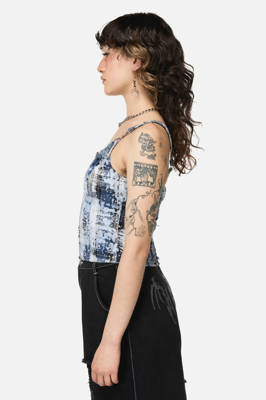 Dangerfield - Fiendish Tartan Goth Top - multi