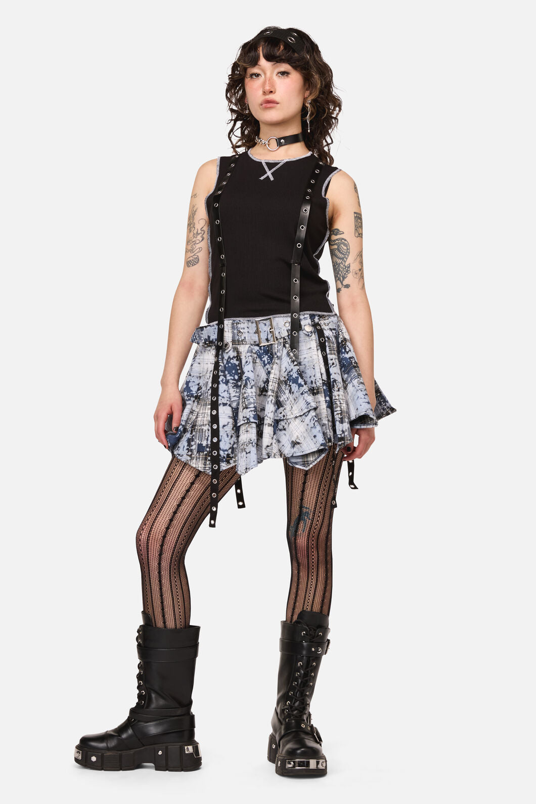 Dangerfield - Fiendish Tartan Goth Skort - multi